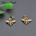 Wholesale Gold Plated CZ Pave Small Dragonfly Jewelry Charm Pendant