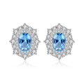 Elegant Fine Jewelry 925 Sterling Silver Rhinestone Zircons Stud Earrings Women Fashion Simple Gemstone Earrings