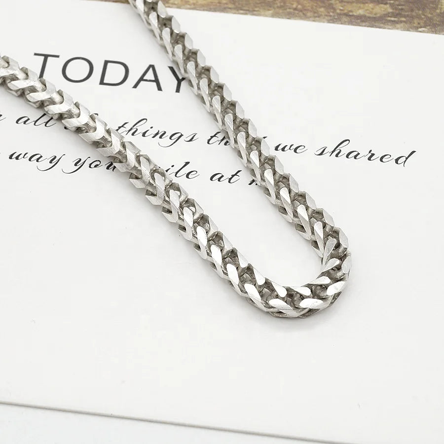3mm Thick Strong Quality Roll Per Meter by Gram Silver 925 Necklace Man Original Franco Chains