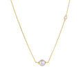 Fashion Jewelry 925 Sterling Silver Shell Pearl Necklace Round Diamond by the Yard Gold Plated Necklaces for Women