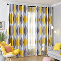 XinLan Top Sell Geometric Rhombus Print Sheer Curtain Living Room Bedroom Hotel Window Curtain