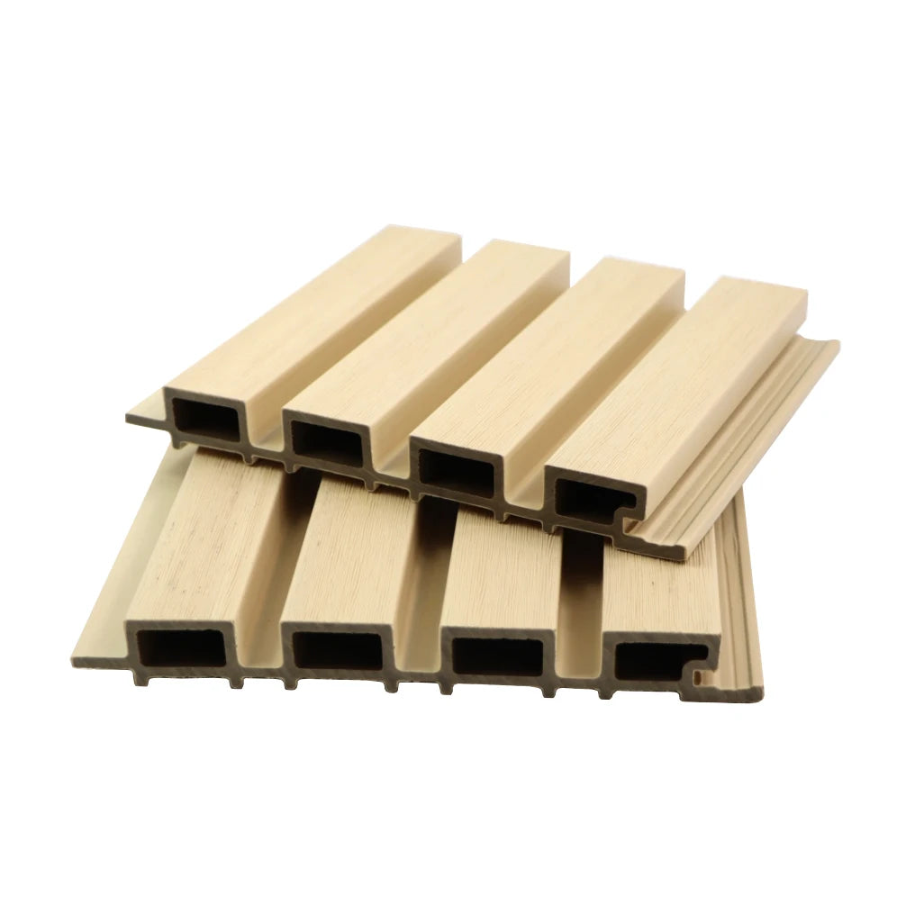 Modern External WPC Wall Cladding Great Outdoor Waterproof Fluted Garden Exterior Fireproof Plastic Composite Panel Geometric