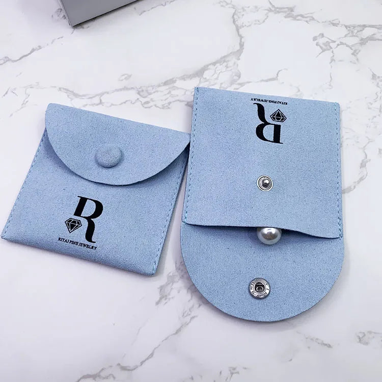 Custom Snap Velvet Jewellery Pouch Bag and Box