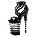 New Gladiator Pole Dance Stripper Paint Thin Heel 20cm Super High Heel Platform Club Pole Dance Large High Heels