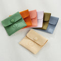 Wholesale Bracelet Packaging Bags Flap Microfiber Velvet Jewelry Pouch With Button