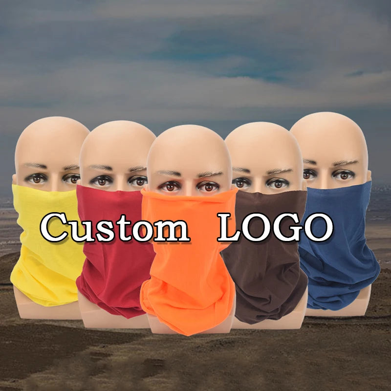 Elastic Cycling Skull Seamless Bandana Scarf Customize Orange Neck Warmer Gaiter