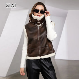 Wholesale Ladies Casual Coat Autumn Winter New Heavy Suede Lamb Wool Vest Coat