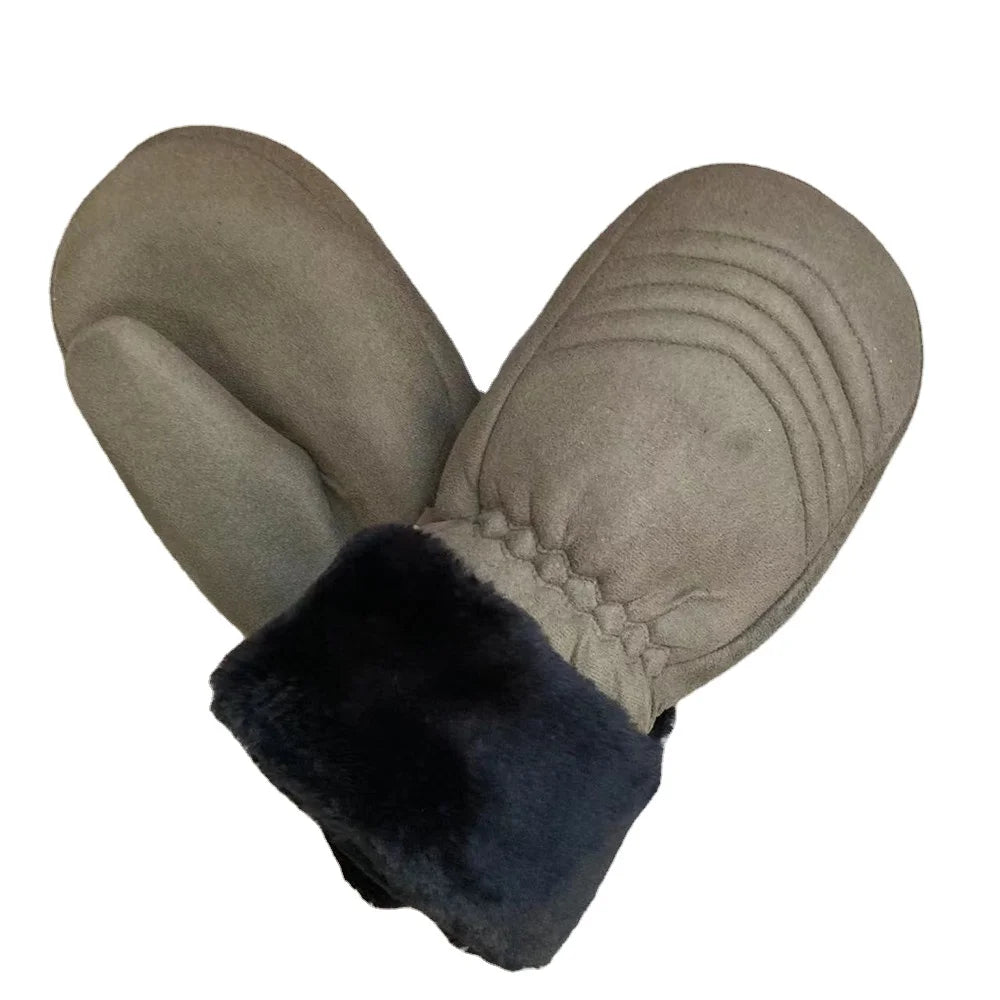 Sample Support Customized Logo Winter Ski Gloves for Men Green Customized Motorcycle Baby Warm Leather Mitts Snow Gloves Kids