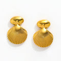 Moge Boucles Doreilles Femme Geometric Shell Joint Stud Earring 18k Gold Plated Stainless Steel Jewelry Earring for Women
