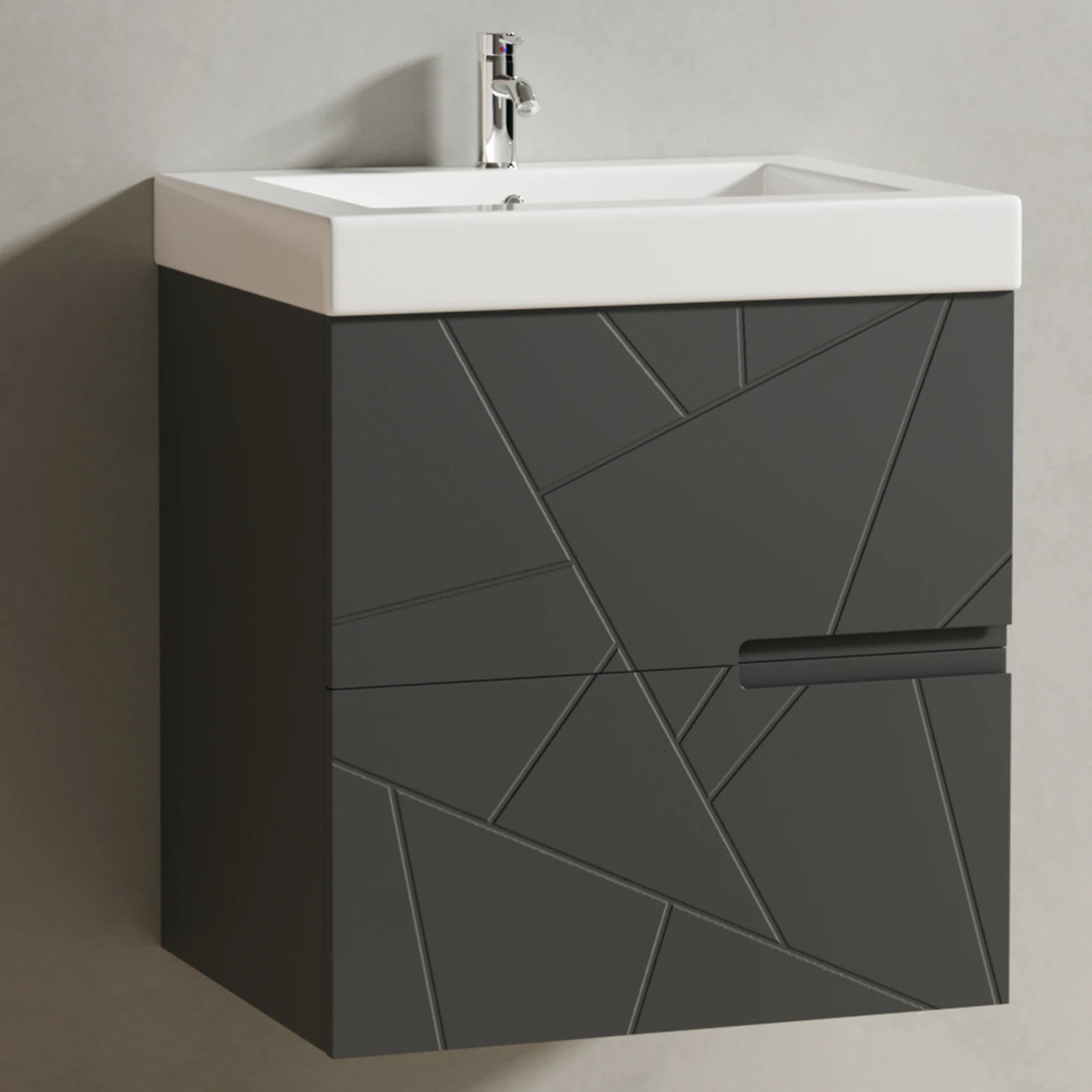 Luxury Floating Shower Vanity Wall Mounted Wood Bathroom Cabinet Pvc Bathroom Vanity With Ceramic Basin