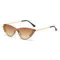 2024 Luxury Women's Cat Eye One Piece Sunglasses Bling Diamond Party UV400 Acrylic Lenses Metal Frame 7 Colors Feihong FH5090205