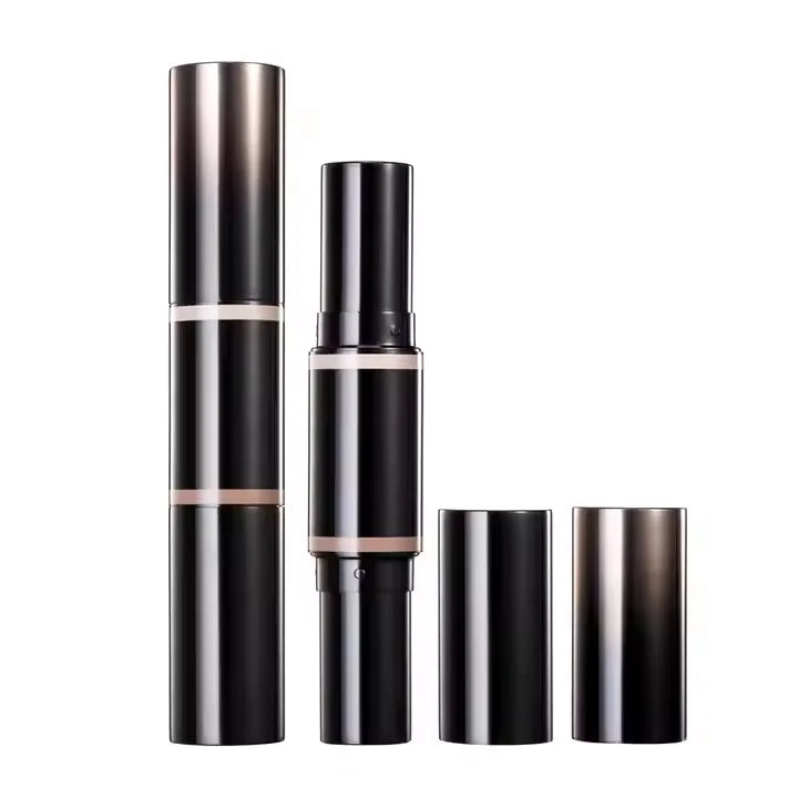 HUIHO Luxury Slim Aluminum/Plastic Double Head Lip Gloss & Lipstick Empty Stick Tube Container