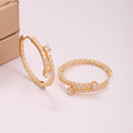 Ginzeer Luxury Geometric Hoop Earrings Brass Gold Plated with Zircon and Diamond Classic Style Wedding Gift for Women & Men