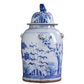 Hand Painted Chinese Blue and White Ceramic Antique Ginger Jars with Plum Blossom 25x25x50cm Home Decoration Customizable