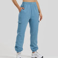 Wholesale Casual Jogger French Terry Drawstring Waist Band Side Cargo Pocket Sport Pants Women Cargo Jogger Pants