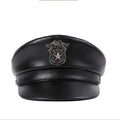VW004 Outdoor Leisure Fashion Cowhide Skin Flat Top Motorcycle Hat British Captain Hat Duckbill Hat