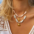 2024 Year New Trendy Ocean Charms Necklace 18K PVD Gold Plated Stainless Steel Beach Starfish Shell Necklace for Women