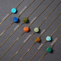 Handmade Raw Stone Necklace Birthstone Stainless Steel Box Chain Natural Stone Necklace