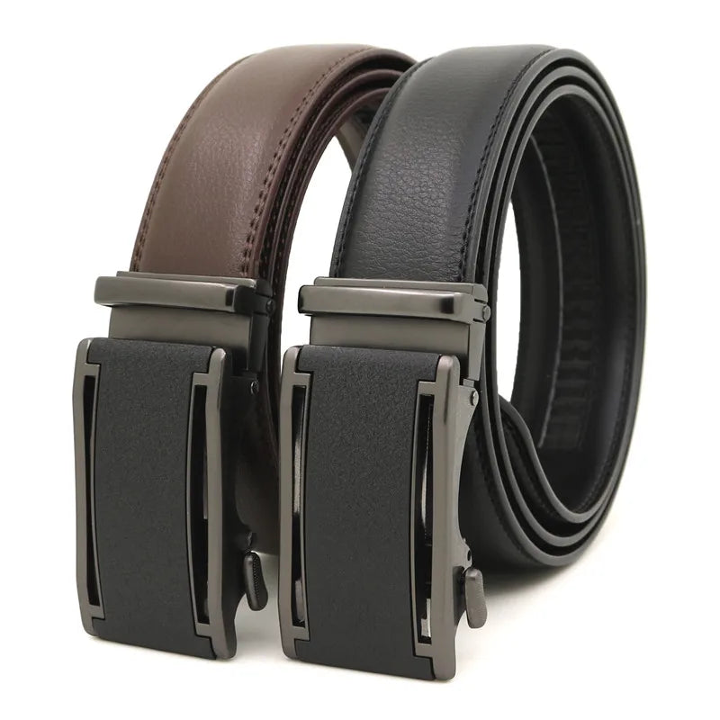 LQbelt New Automatic Buckle Belts Male Ratchet Genuine Leather Belt for Men OEM Factory Direct Selling Custom Logo