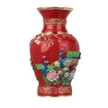 SHINNYGIFTS Enamel Metal Craft Peacock Bejewelled Vase Decoration Pewter Feng Shui Figurine Painted for Wedding Favor Home Decor