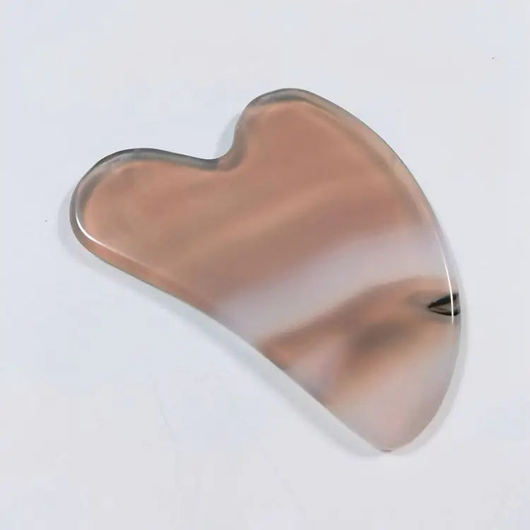 DIY Gem Factory price natural hand made Grey Agate gua sha customized quartz crystal