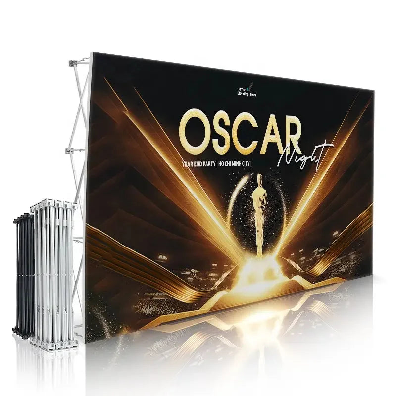 10X8ft Trade Show Pop Display Backdrop Booth Media Wall Pop up Banner Straight Pop up Display Banner