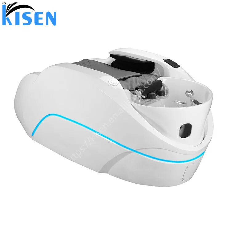 White Modern Head Spa Intelligent Comfortable Electric Multipurpose Hair Washing Salon Table Thai Massage Shampoo Bed