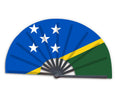 New Product Customized National Country Flag Solomon Islands Folding Bamboo Hand Held Fan