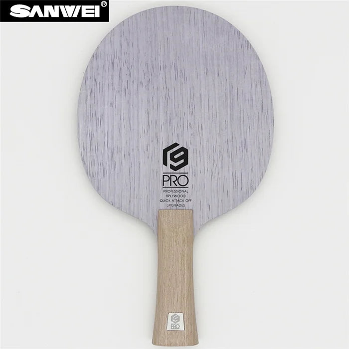 Sanwei V9PRO Professional Table Tennis Blade 9ply Pure Wood Offensive Power Racket Horizontal Grip Pimples Rubber Durable for