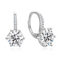 925 Silber AAA Cubic Zirconia Double Sided France Lock Leverback Earrings with Gold Plating Trendy Clip-On Diamond Jewelry