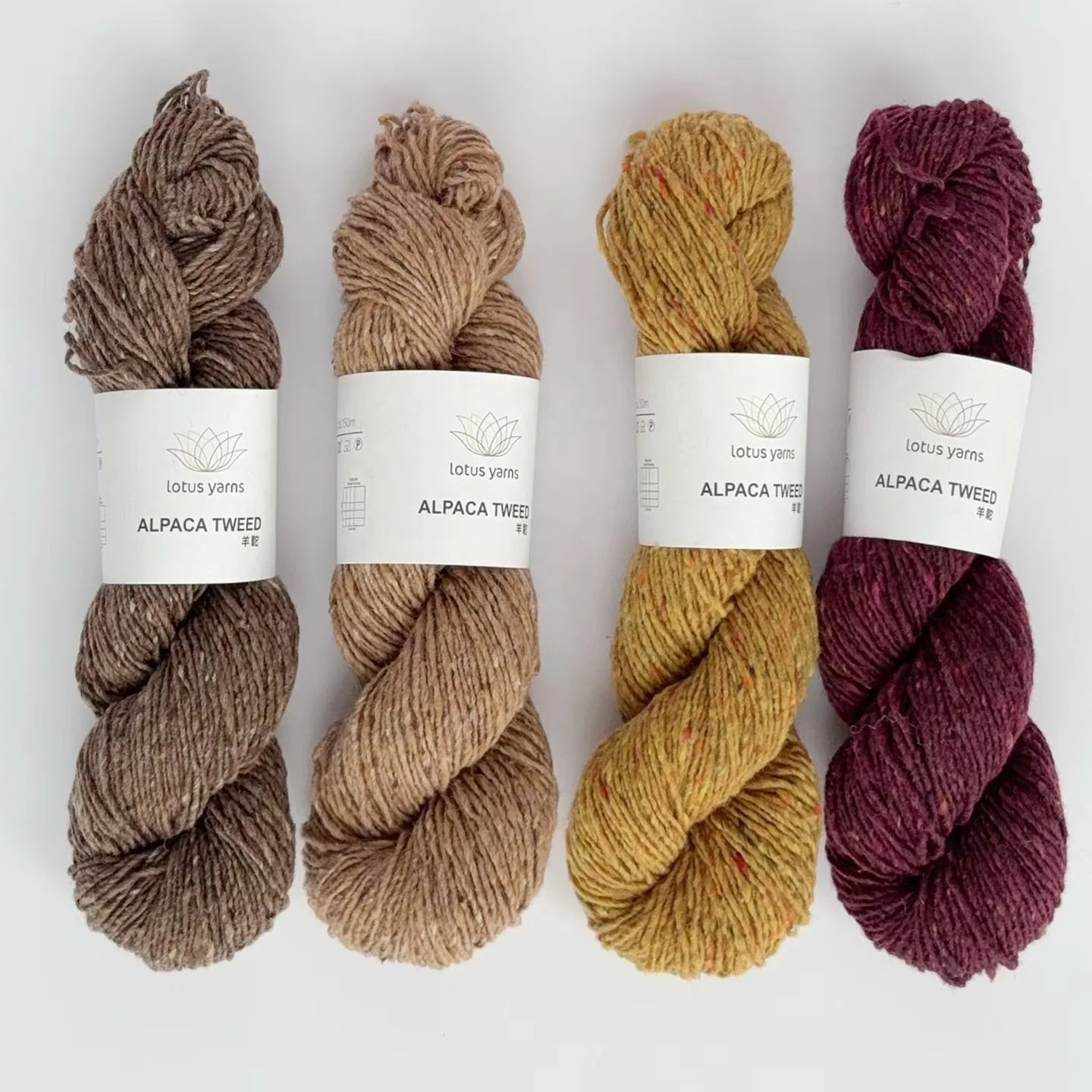Alpaca Tweed Lotus Yarns Warmth 150m/50g DK Weight  Alpaca Merino Blended Soft Colored Hand Knitting Yarn for Sweater Handcafts