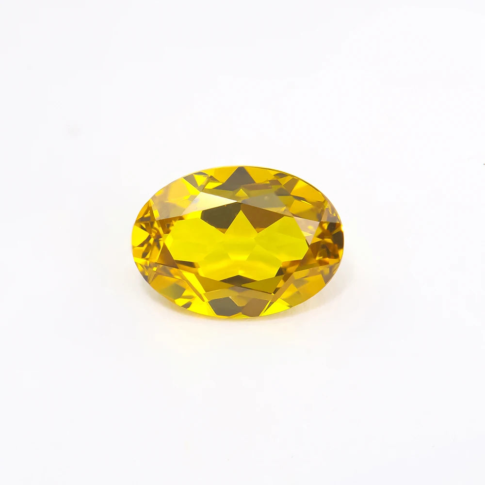 Factory Price Lab Grown Gemstones Hydrothermal Yellow Sapphire  Oval  Fancy Shape ForJewelry Making
