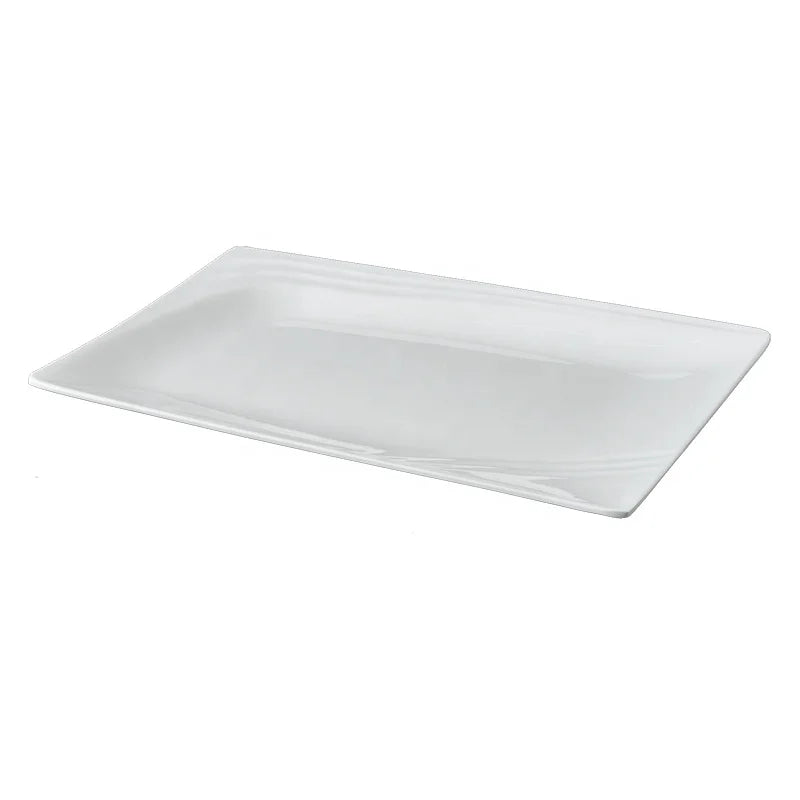 Commercial Restaurant Dinnerware 12 Inch Blank White Rectangular Melamine Charger Plate