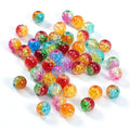 DS  Factory Direct Sell 8/10/12mm Acrylic Explosion Beads Cracked Crystal Bulk Beads for Jewelry Making