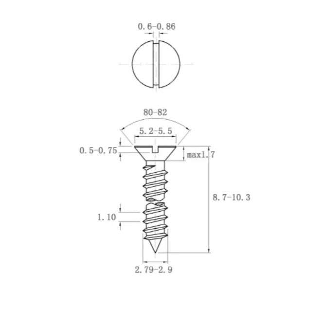 Tubo China Factory Spot Carbon Steel DIN7972 ST Nickel Plated Slotted Countersunk Head Self-Tapping Screw Heat Treatment