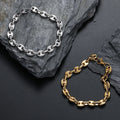 Fashion Jewelry Bracelets for Men Women Tarnish Free Stainless Steel 18k Gold Plated Coffee Beans Pig Nose Chain Bracelet