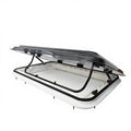 White Aluminum Frame 800X500mm RV Caravan Motorhome Truck Trailer RV Roof Skylight with Curtain and LED Lights for Replacement