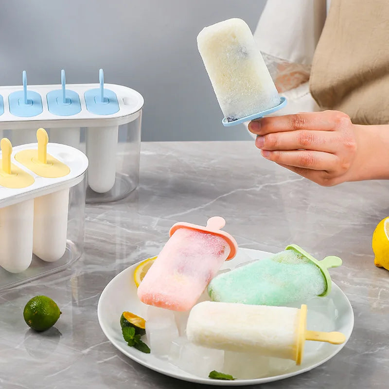 Eco-Friendly Silicone Ice Cream Popsicle Mold Portable Reusable DIY Homemade Summer Stocked Ice Cream Maker Tool