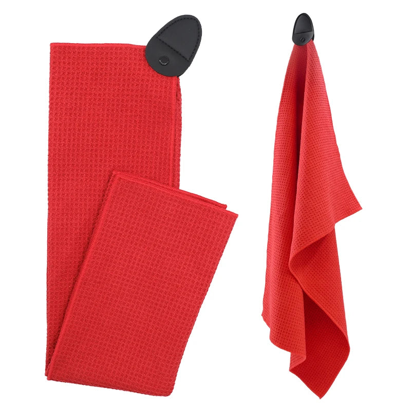 3 Sample Days Woven Microfiber Golf Towel Custom Logo Magnetic Waffle Eco-Friendly Quick-Dry Antimicrobial Hypoallergenic