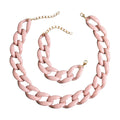 Women's Solid Color Retro Bracelet Necklace Jewelry Set 1pc/opp Bag Smooth Stone Hot Selling for Wedding and Party