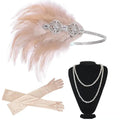 1920s Women Feather Flapper Headband Great Gatsby Headdress Vintage Bridal Evening Party Costume Hairhead Accessories