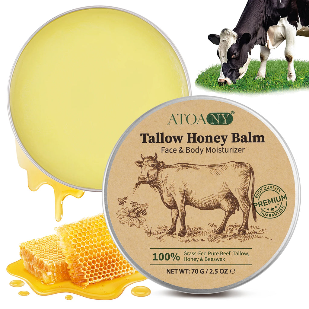 ATOANY Private Label Skincare Tallow and Honey Cream Natural Organic Grass-Fed Face Moisturizer Beef Tallow for Skin