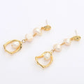 Handmade High End 925 Sterling Silver Pin Real Freshwater Pearl Beads Long Geometric Dangle Women Earrings Jewelry Luxury
