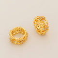 MR.GUAN 18K Gold Plated Brass Pendant Wreath Shaped Hiphop Style Crown Zircon Charms