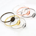 20mm 7-Colors Plated Single Circle Bangle Settings Bracelet Cabochon Cameo Blank Base Bezel Tray DIY Jewelry Making Findindings