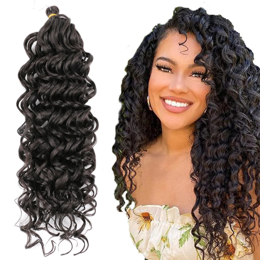 Ocean Wave Braiding Hair Extensions Afro Ocean Wave Synthetic Hair Extension Loose Wave Crochet Hair Hawaii Curl