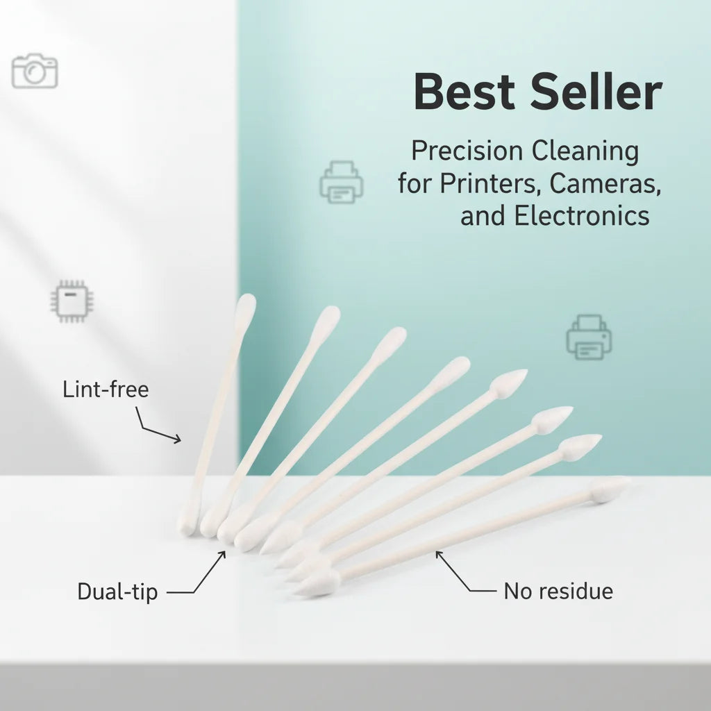 BB002# 25pcs Per Bag Industrial Application Lint Free Filament Round Tips Optical Cleanroom Cleaning Cotton Bud Swabs