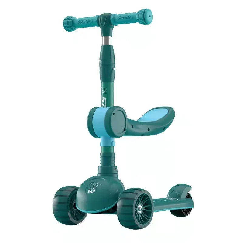 Kick Foot Scooter 3 Pu Wheel Big Wheels Pedal Kick Scooter Flicker Kick Scooter