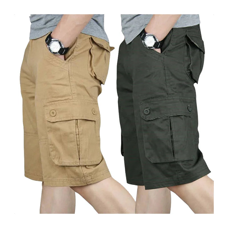 Big Size Essentials Item Men's Workwear 11" Shorts With Mulity Pockets Knee-length Cargo Pants