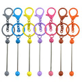 Custom Stainless Steel Beaded Keychain 2mm Blank Bar DIY Focal Beads Paintable Bar Keychain